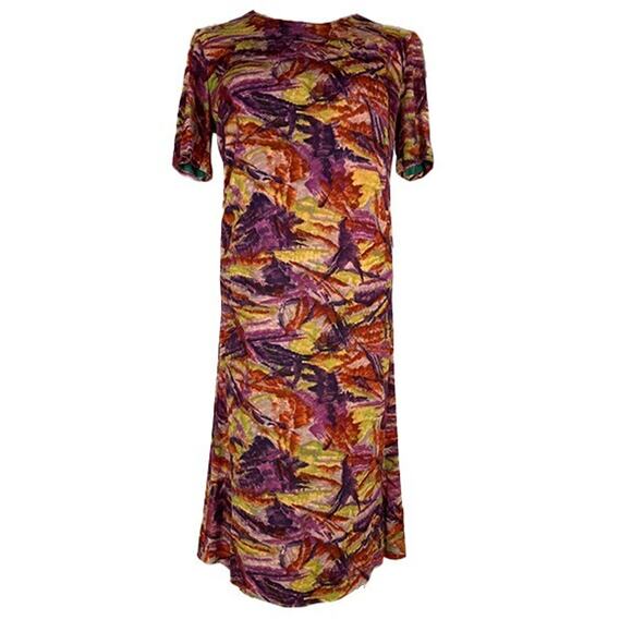 Vintage 60s 70s Tie Dye Midi Dress Psychedelic Boho Hippie Handmade Size S - Picture 2 of 10